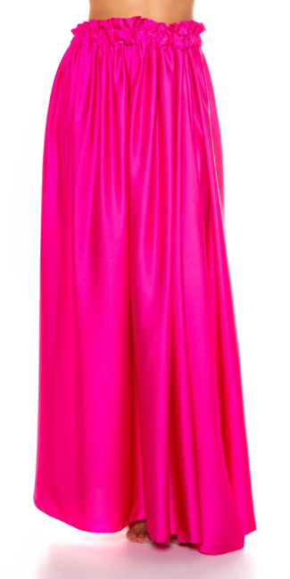 Satin-Look Maxi Skirt Pink